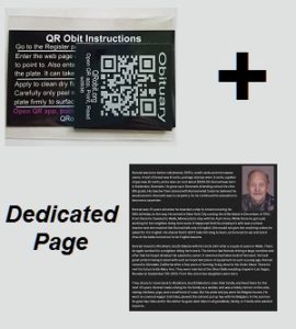 QR Headstone Plate and Page - CemeteryBio.com