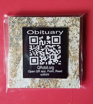 $25 Tile Cemetery Bio QR Plate